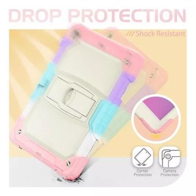 MICA Y FUNDA PARA IPAD 10.2 (8, 9 Y 7 GENERACIÓN), USO RUDO, CORREA MULTICOLOR - 2