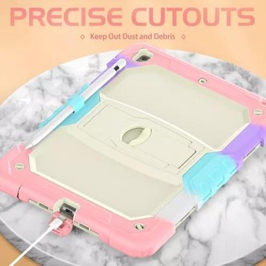MICA Y FUNDA PARA IPAD 10.2 (8, 9 Y 7 GENERACIÓN), USO RUDO, CORREA MULTICOLOR - 5