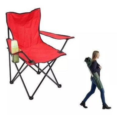 SILLA PLEGABLE DE CAMPING PARA PICNIC Y PLAYA ROJA - 3