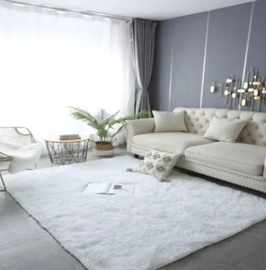 ALFOMBRA PELUDA LIVING HOGAR 150X200 CM EN COLOR BLANCO - 2