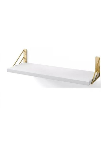 REPISAS FLOTANTES DE MADERA MULTIPROPÓSITO KIT 3 BLANCO CON DORADO - 1