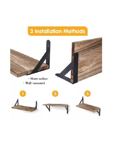 REPISAS FLOTANTES DE MADERA MULTIPROPÓSITO KIT 4 CAFÉ - 3