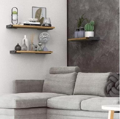 REPISAS FLOTANTES DE MADERA MULTIPROPÓSITO KIT 3 BLANCO ESPECIAL - 5