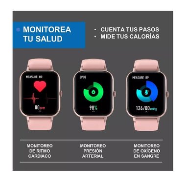RELOJ INTELIGENTE SMARTWATCH DEPORTIVO COLOR ROSADO - 5