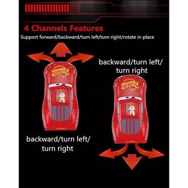 JUGUETE AUTO CONTROL REMOTO RAYO MCQUEEN PIXAR CARS ROJO - 4