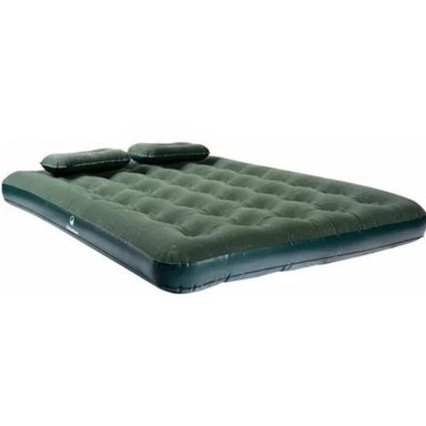 COLCHÓN INFLABLE DOBLE KLIMBER, + INFLADOR + 2 ALMOHADAS, COLOR VERDE - 4