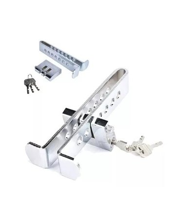TRABA PEDAL DE SEGURIDAD ANTIRROBO PARA AUTO, COLOR PLATA - 1