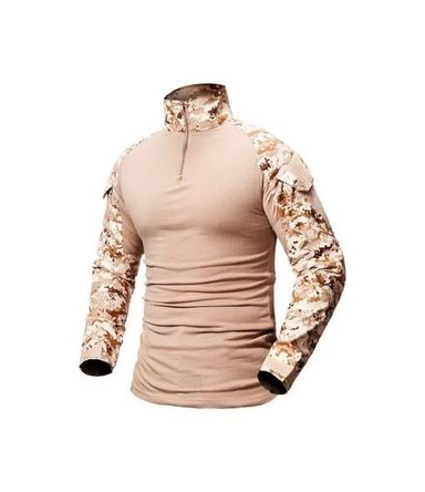 POLERA TÁCTICA COMBAT SHIRT MILITAR AIRSOFT, COLOR DIGITAL DESERT, TALLA M - 1