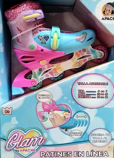 PATINES EN LÍNEA RUSH GIRL-2025 AJUSTABLES T 34-37, ROSADO - 5