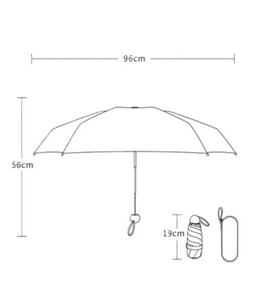 RAYOS UV MINI PARAGUA BOLSILLO SOMBRILLA PLEGABLE 8HUESOS RO - 4