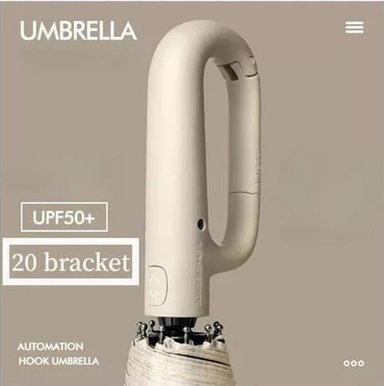 PARAGUAS AUTOMÁTICO ANTIVENDAVAL HUESOS COLGABLE BEIGE - 3