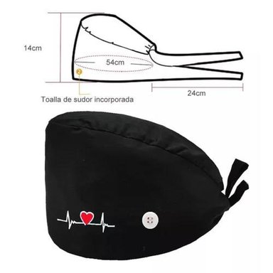 COFIA CLÍNICA, GORRO QUIRÚRGICO, 95% ALGODÓN, 5% LYCRA, UNIFORMES, COLOR AZUL - 5