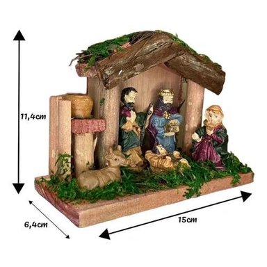 PESEBRES NAVIDEÑOS NACIMIENTO, PESEBRE DE MADERA 11 CM - 3