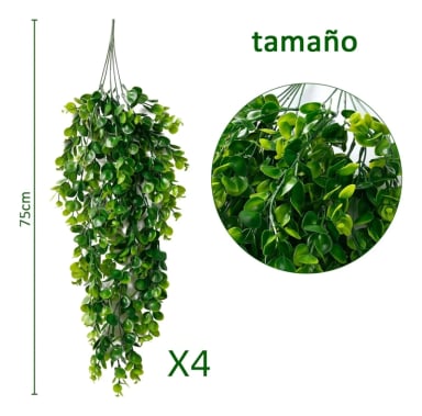 PLANTAS EUCALIPTO COLGANTES ARTIFICIALES 4 UDS 75 CM - 2
