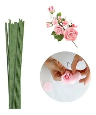 ALAMBRE VERDE PARA FLORES 39 CM 40 UDS - 2