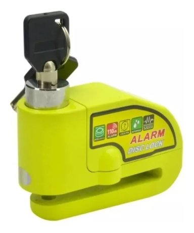 CANDADO CON ALARMA Y FRENO DE DISCO PARA MOTO + PIOLA - 1