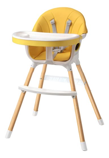 SILLA COMER 2 ALTURAS FUNDAS + CINTURON AMARILLO NORDICO - 1