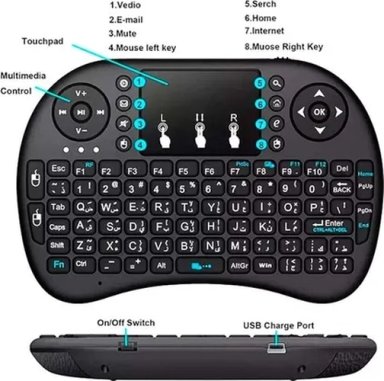 MINI TECLADO ILUMINADO TOUCHPAD SMART TV ANDROID BOX - 3