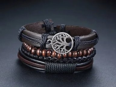 PULSERA CUERO ARBOL DE LA VIDA HOMBRE/MUJER - 1