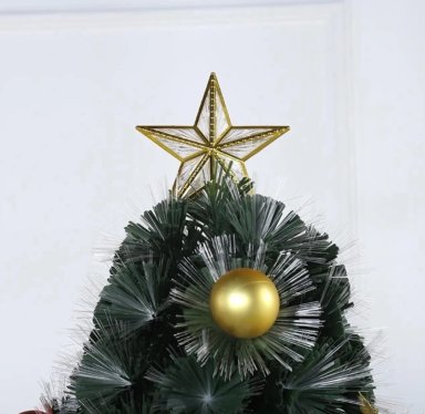 ARBOL DE NAVIDAD CON LUCES INCORPORADAS FIBRA OPTICA 180CM - 1