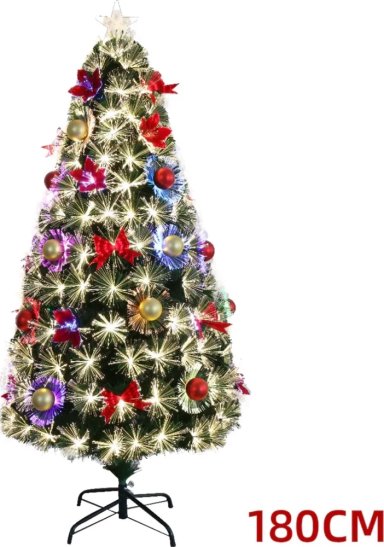 ARBOL DE NAVIDAD CON LUCES INCORPORADAS FIBRA OPTICA 180CM - 6