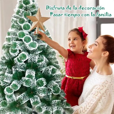ARBOL DE NAVIDAD PASCUA 2.1 METROS NEVADO ARMABLE COLOR VERDE - 1