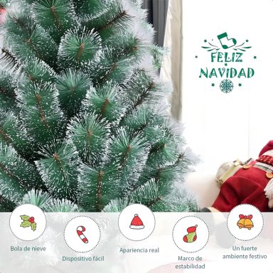 ARBOL DE NAVIDAD PASCUA 2.1 METROS NEVADO ARMABLE COLOR VERDE - 2