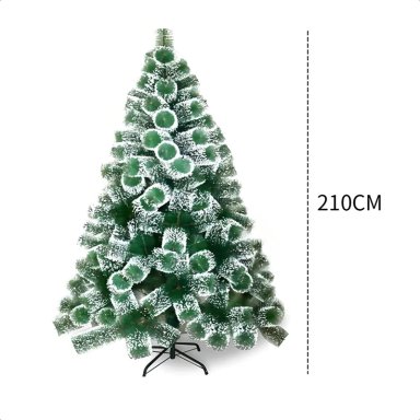 ARBOL DE NAVIDAD PASCUA 2.1 METROS NEVADO ARMABLE COLOR VERDE - 8