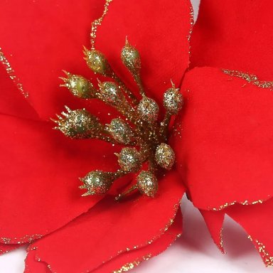 10 FLORES NAVIDEÑAS CON CLIP 14CM PARA ARBOL DE NAVIDAD - 2
