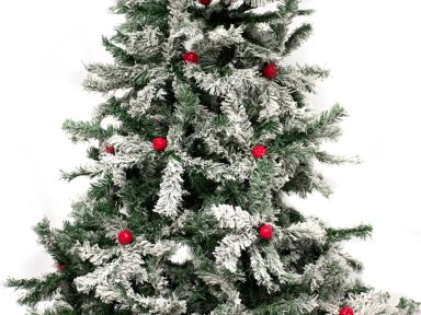 ARBOL DE NAVIDAD FRONDOSO NEVADO CON MANZANAS 2.10M VERDE NEVADO - 2
