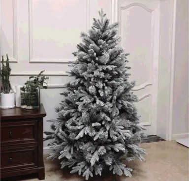 ARBOL DE NAVIDAD NEVADO COLOR BLANCO 180CM EFECTO NIEVE - 5
