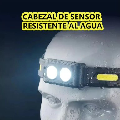 LINTERNA FRONTAL LED RECARGABLE CON SENSOR CINTA AJUSTABLE - 2