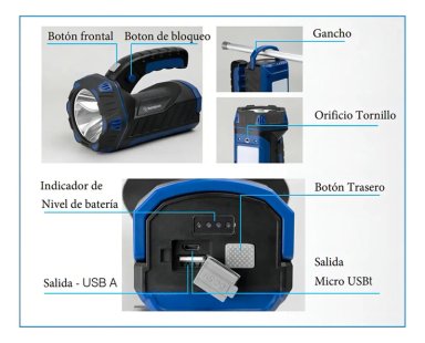 LINTERNA LED FAROL RECARGABLE POWERBANK 10W WESTINGHOUSE - 1