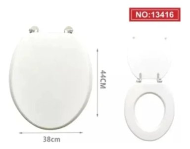 ASIENTO WC PARA INODORO DE MADERA 42X36X12-16 BLANCO - 1