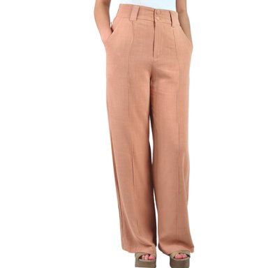 Pantalon Palazzo Premium Tipo Lino Semi Formal Casual Boton 902 - 1