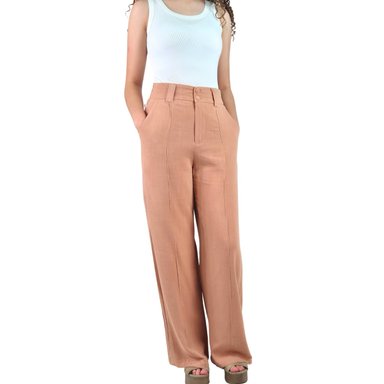 Pantalon Palazzo Premium Tipo Lino Semi Formal Casual Boton 902 - 2