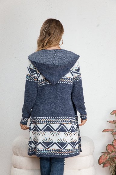 SWEATER LARGO TAPADO TIPO CARDIGAN MUJER ABRIGO ETNICO TENDENCIA 7011 - 3