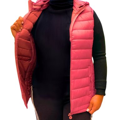 PARKA SIN MANGAS CHAQUETA MUJER CAPUCHA COLORES 2666 - 2