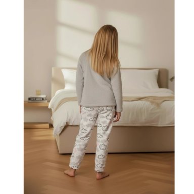 PIJAMA POLAR NIÑAS DISEÑOS NUBE Y COLORES INVIERNO 476 - 3