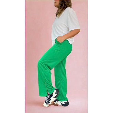PANTALON BUZO MUJER ALGODON VERANO RECTO PIERNA ANCHA 7531 - 2