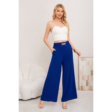PANTALON PALAZZO ALGODON MUJER TIPO LINO BOTA ANCHA HEBILLA 3006 - 1