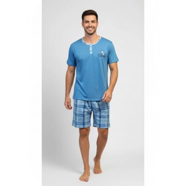 PIJAMA HOMBRE VERANO SHORT Y POLERA COLORES 4023 - 1