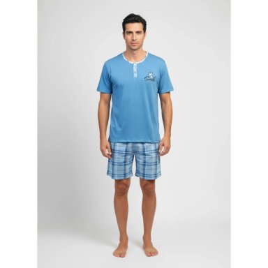 PIJAMA HOMBRE VERANO SHORT Y POLERA COLORES 4023 - 2