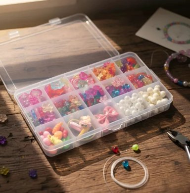 SET A JUEGO DIDÁCTICO MANUALIDAD COLLARES PULSERA BISUTERÍA + REGALO - 5