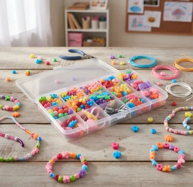 SET B JUEGO DIDÁCTICO MANUALIDAD COLLARES PULSERA BISUTERÍA - 5