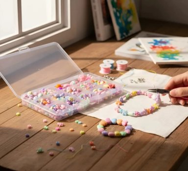SET C JUEGO DIDÁCTICO MANUALIDAD COLLARES PULSERA BISUTERÍA - 5
