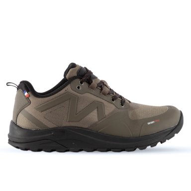 ZAPATILLA HIKING SENDERISMO HOMBRE TAUPE ROJO MICHELIN DR28 - 1
