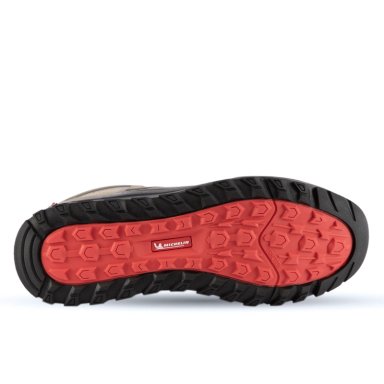 ZAPATILLA HIKING SENDERISMO HOMBRE TAUPE ROJO MICHELIN DR28 - 2