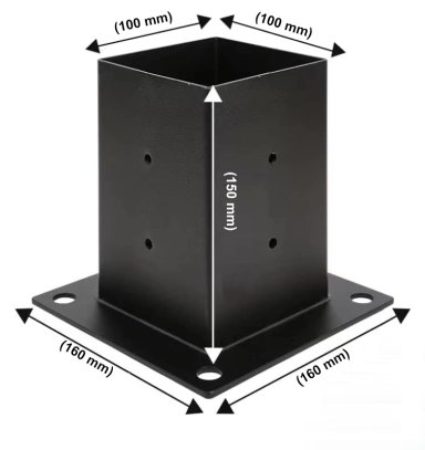 KIT DE PÉRGOLAS Y TERRAZAS PARA PILARES DE MADERA  4"x4" (95X95MM) - 3