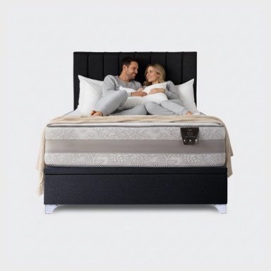 CAMA BAÚL 2 PLAZA COLOSAL CON RESPALDO TUBULAR NEGRO - 1